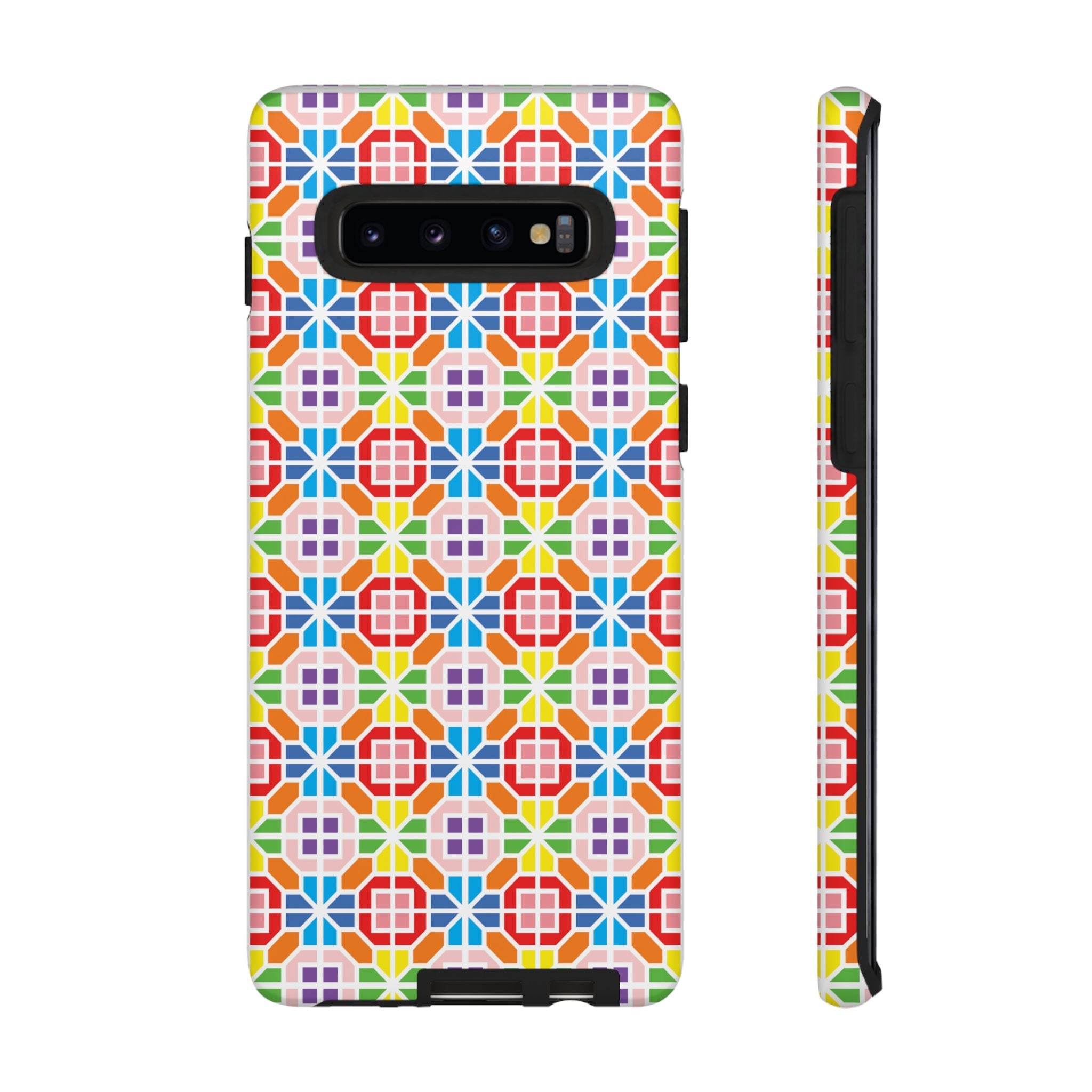 Bespattered Facade Geometric Rainbow Mosaic Tough Case