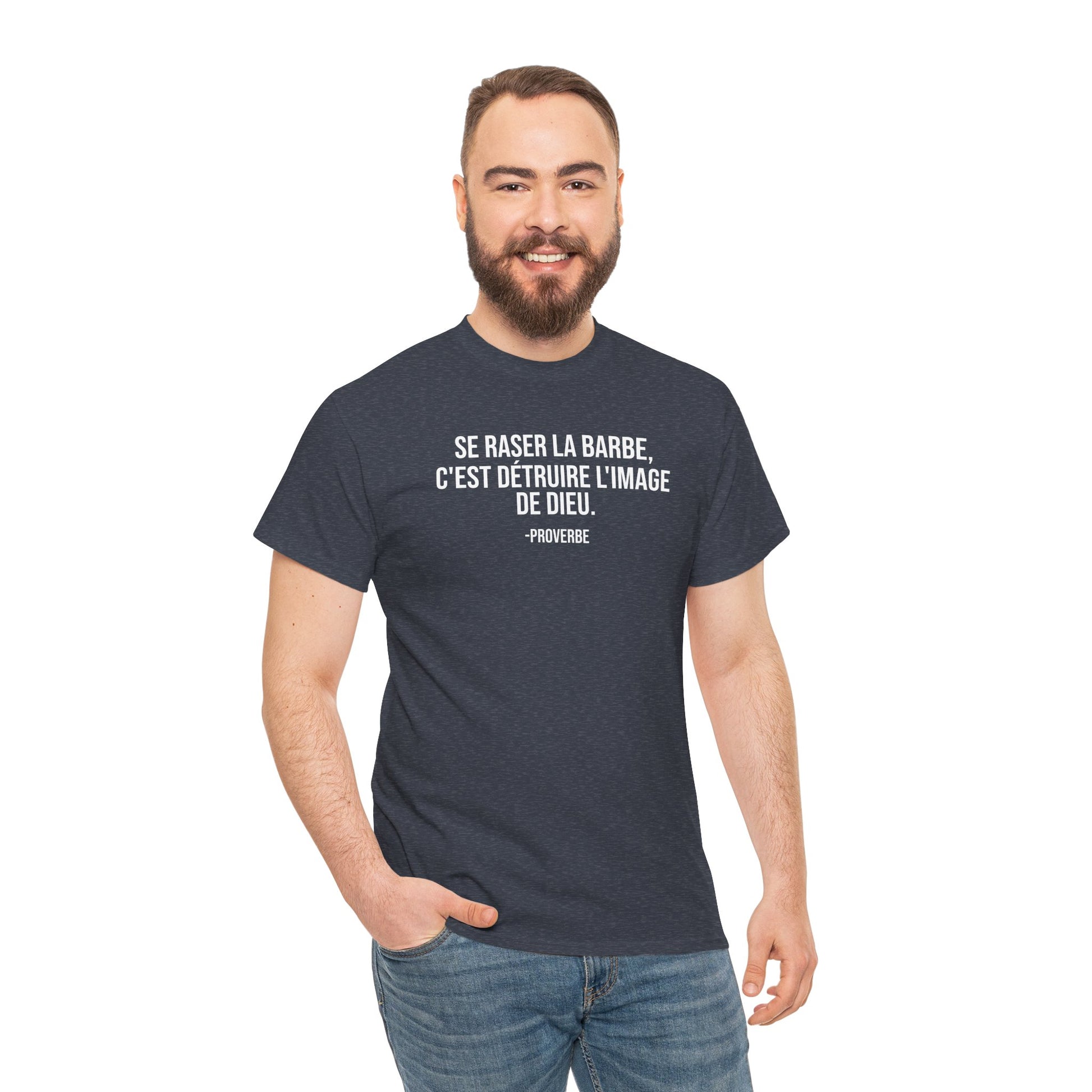 Se raser la barbe French proverb Tee