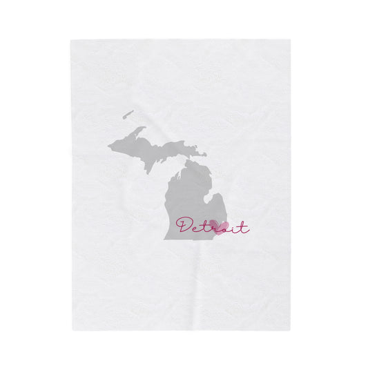 Personalized City and State Velveteen Plush Blanket