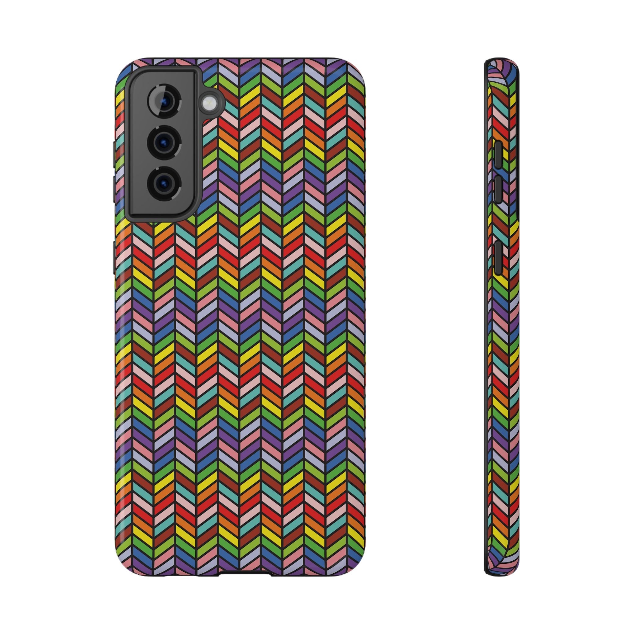 Bespattered Facade Rainbow Chevron Tiles Impact-Resistant Case