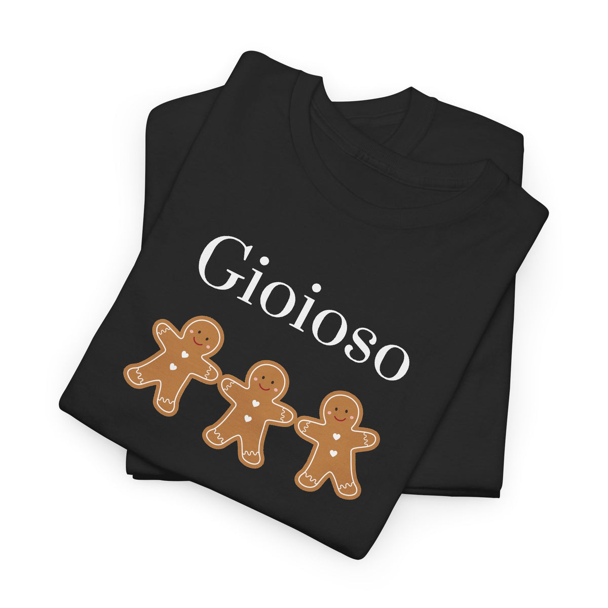 Gioioso Gingerbread Tee — Italian joyful Holiday Christmas Cookie Graphic Shirt
