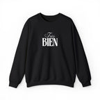Embroidered Très Bien Sweatshirt -French Phrase Graphic Crewneck by Printify