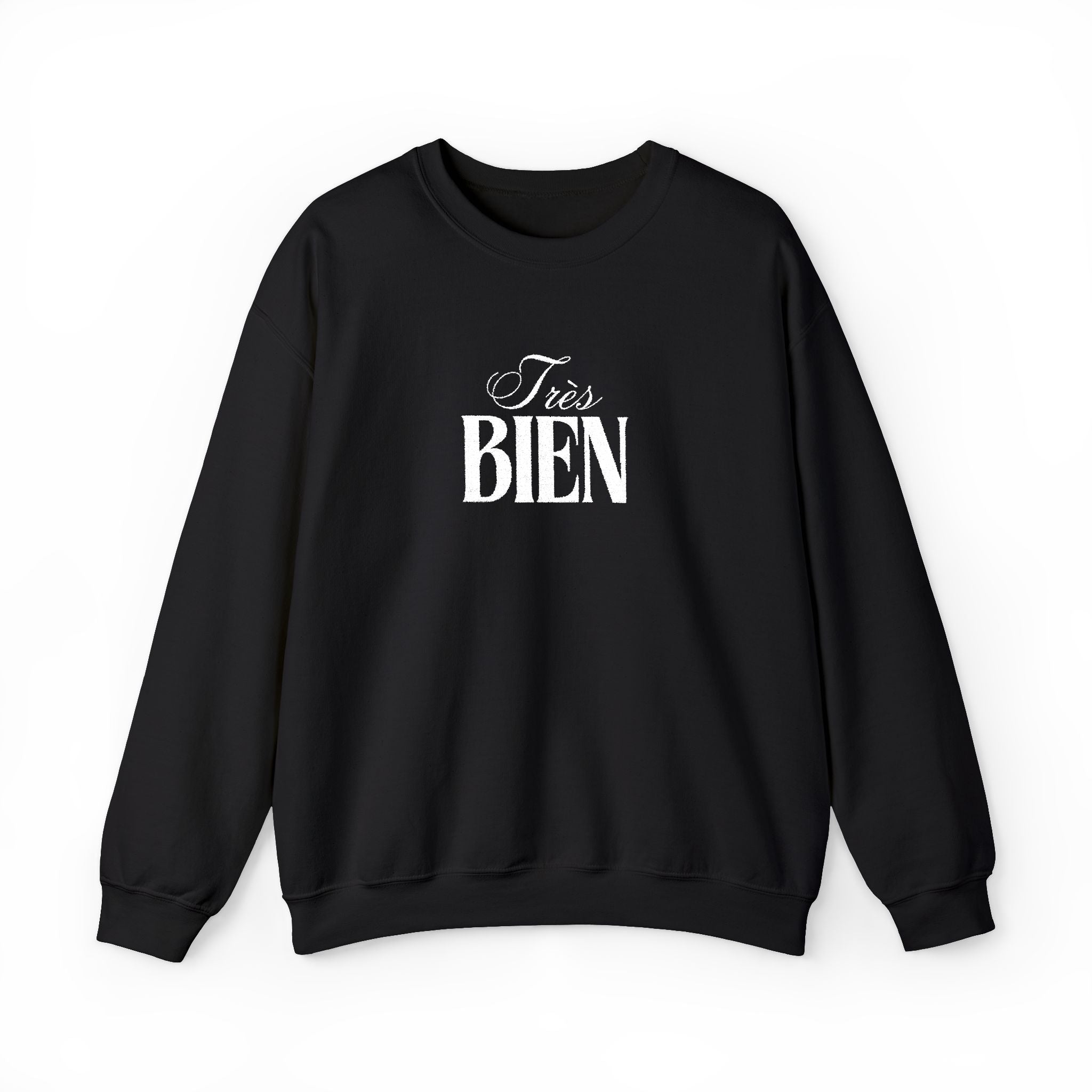 Embroidered Très Bien Sweatshirt -French Phrase Graphic Crewneck