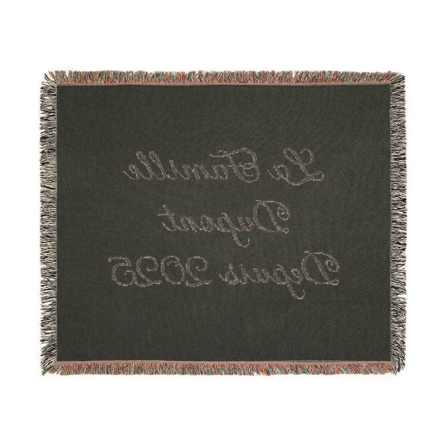 Couverture tissée personnalisée avec nom de famille et année