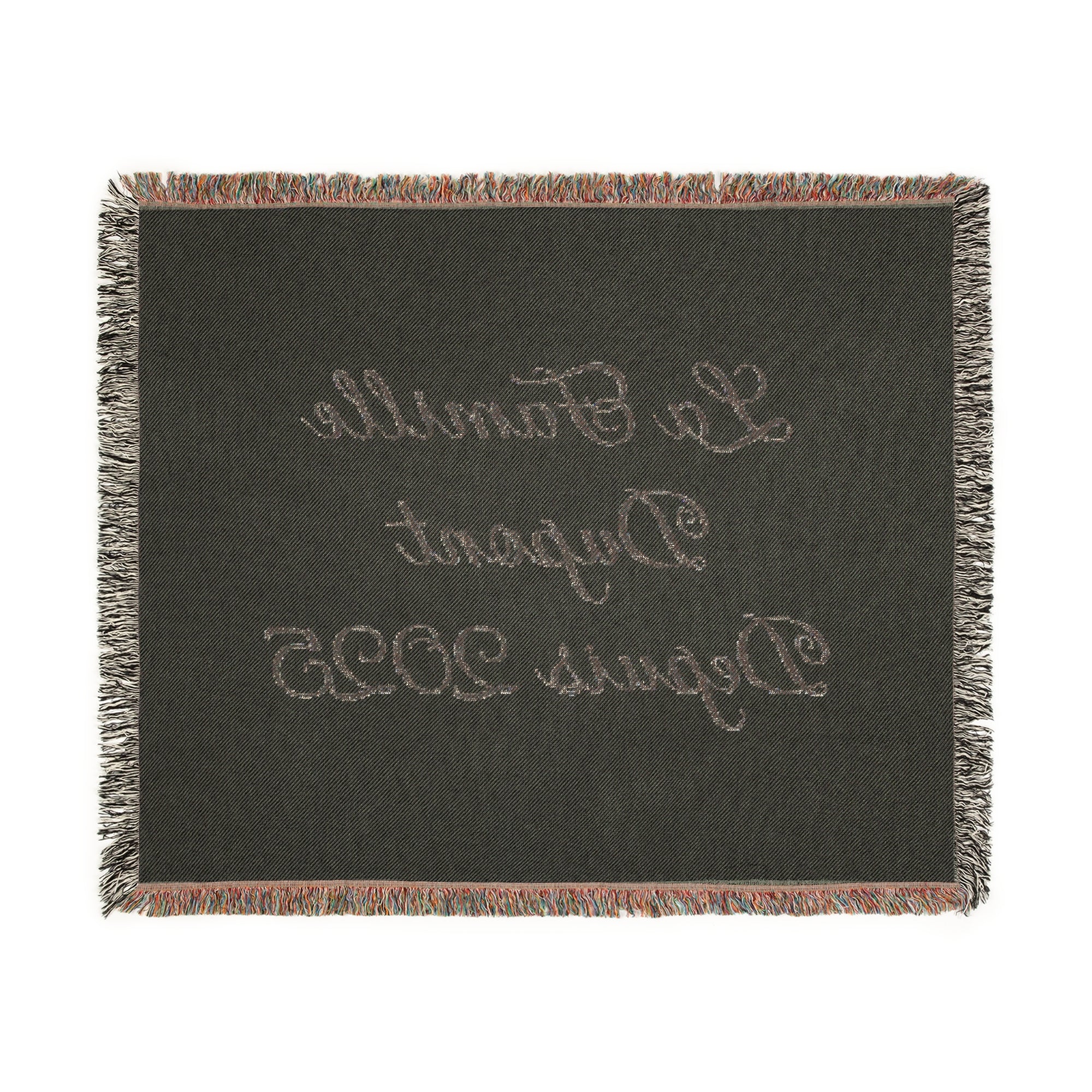 Couverture tissée personnalisée avec nom de famille et année