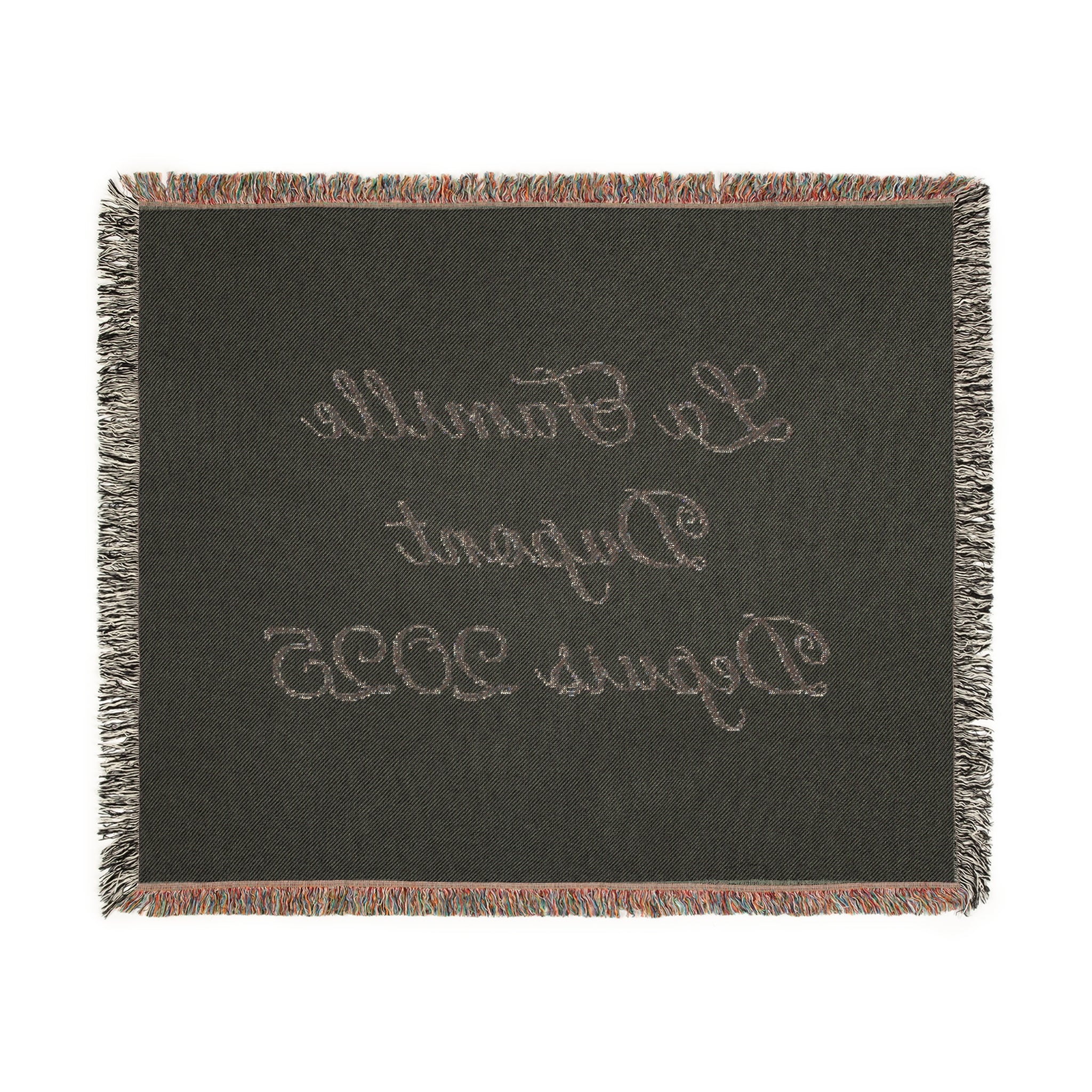 Couverture tissée personnalisée avec nom de famille et année
