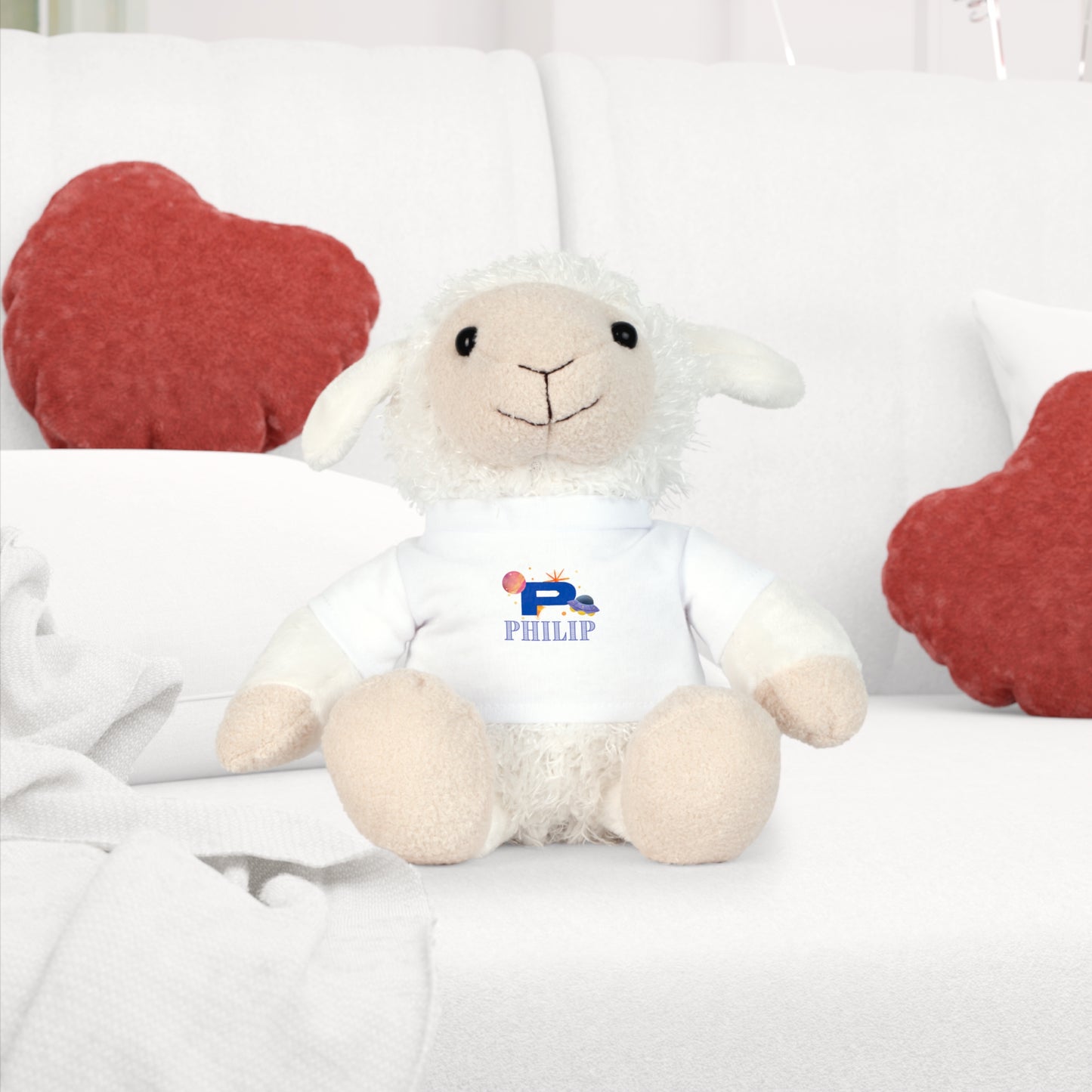 Personalized stuffed animal - Space themed with initial