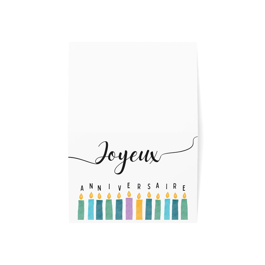 Joyeux Anniversaire French Birthday Card, Colorful Candles