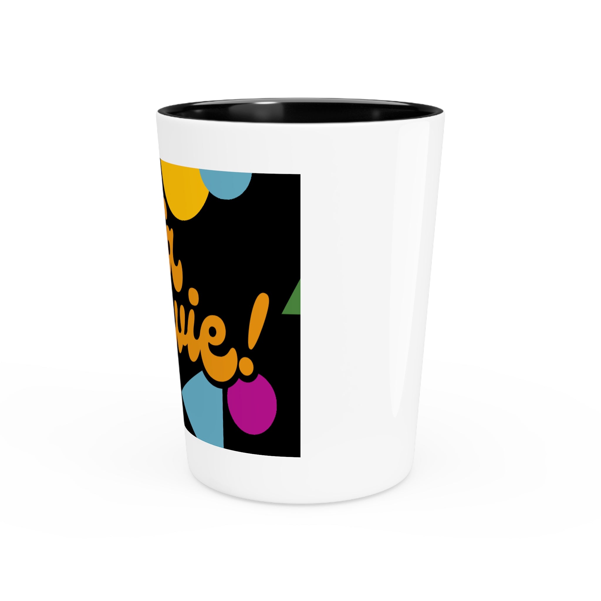Na zdrowie Shot Glass, Cheers Polish Phrase, Retro Colorful Confetti Design