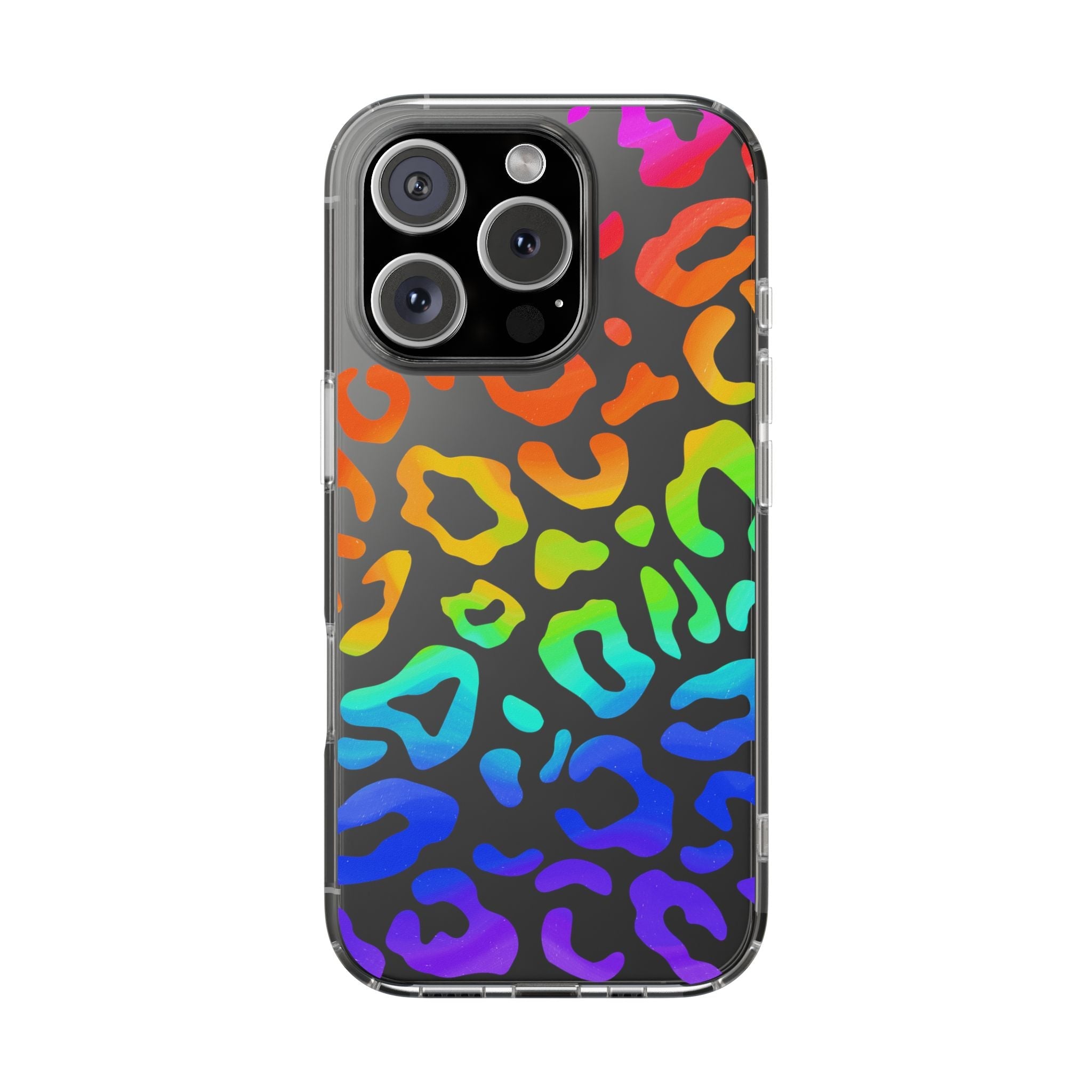 Bespattered Facade Watercolor Rainbow Leopard Clear Case