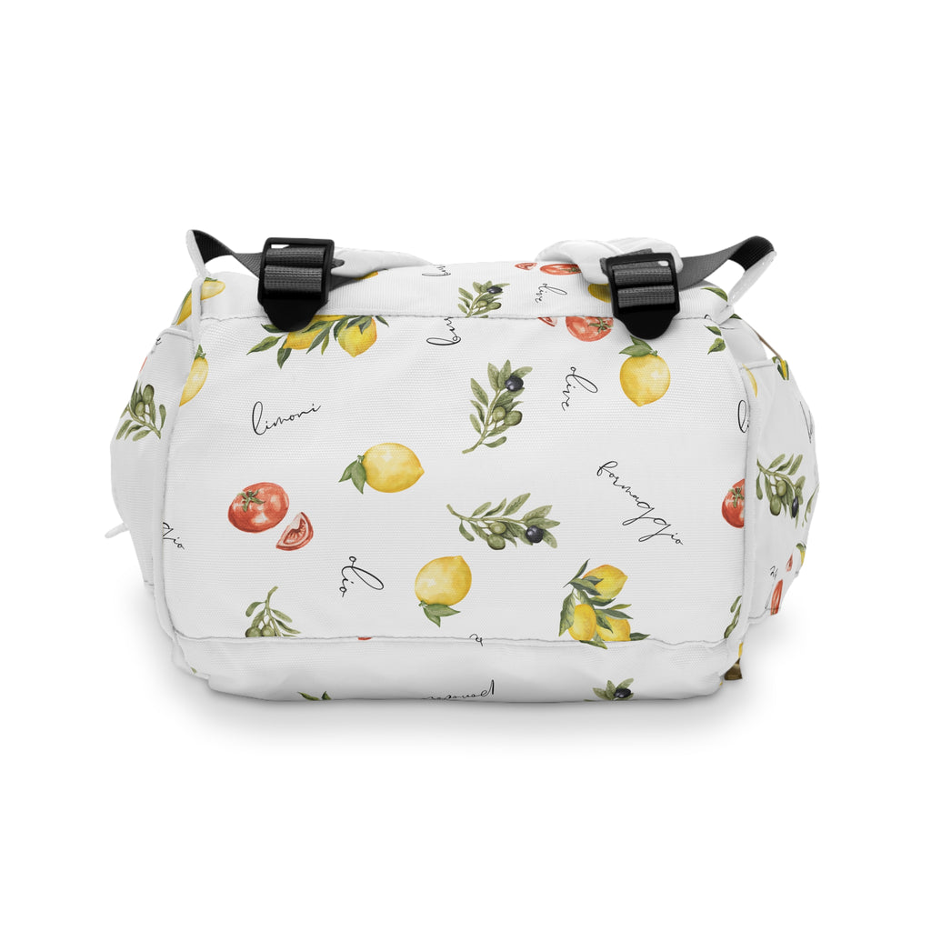 Italian Cooking Diaper Backpack — Multifunctional Baby Bag with Italian Phrases