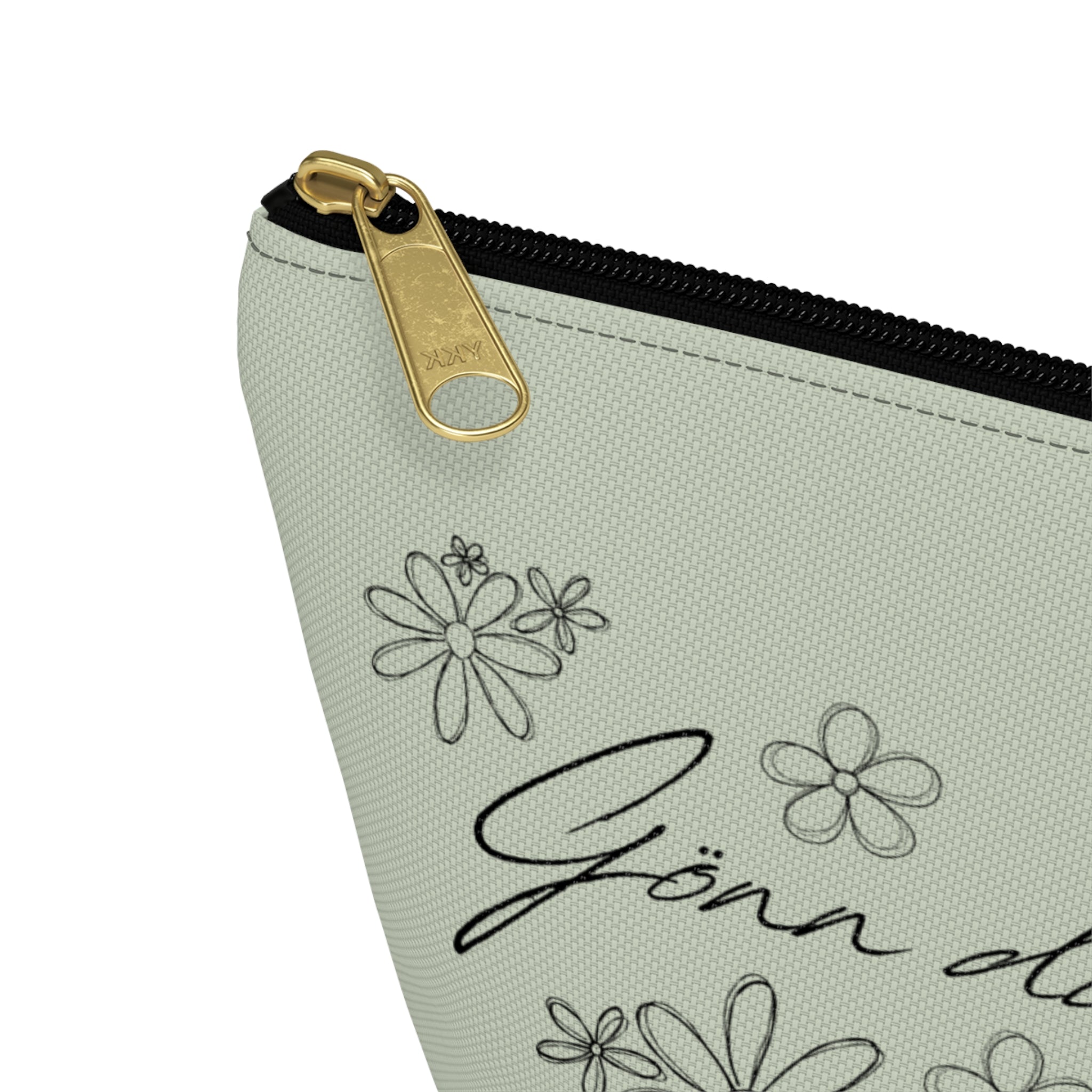 Gönn dir eine Pause Floral Makeup Bag, German mental health Accessory Pouch