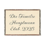 Personalisierte gewebte Familiendecke mit Namen und Jahr by Printify