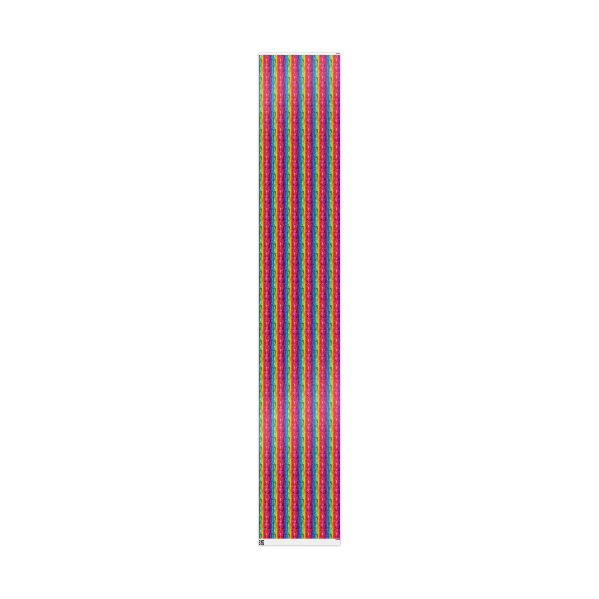 Bespattered Facade Rainbow Stripes Wrapping Paper | Three Sizes | Glossy or Matte