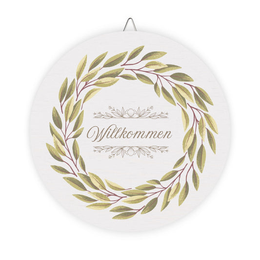 Willkommen Front Door Hanging Sign