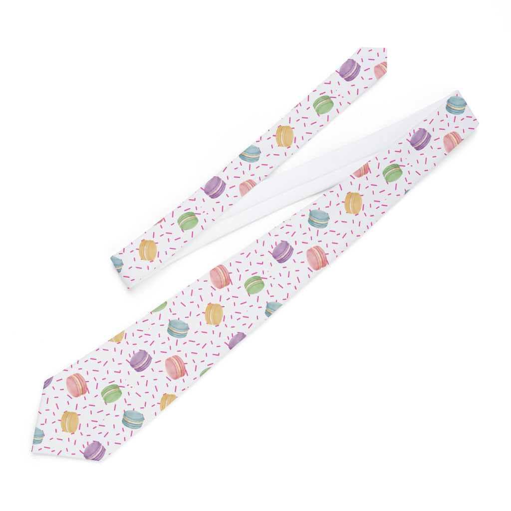 Macarons and sprinkles French pâtisserie Pattern Necktie, Pastel Sweets Sprinkles