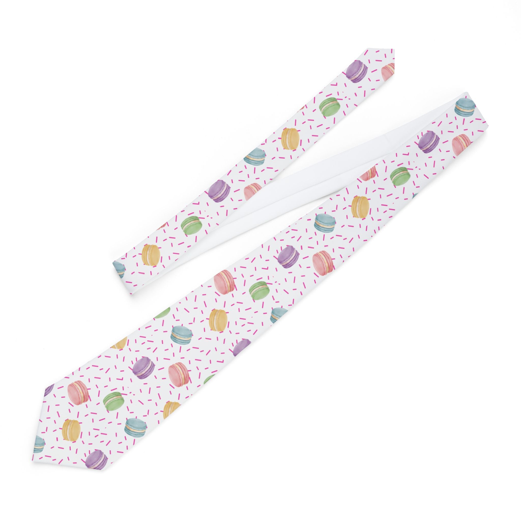 Macarons and sprinkles French pâtisserie Pattern Necktie, Pastel Sweets Sprinkles