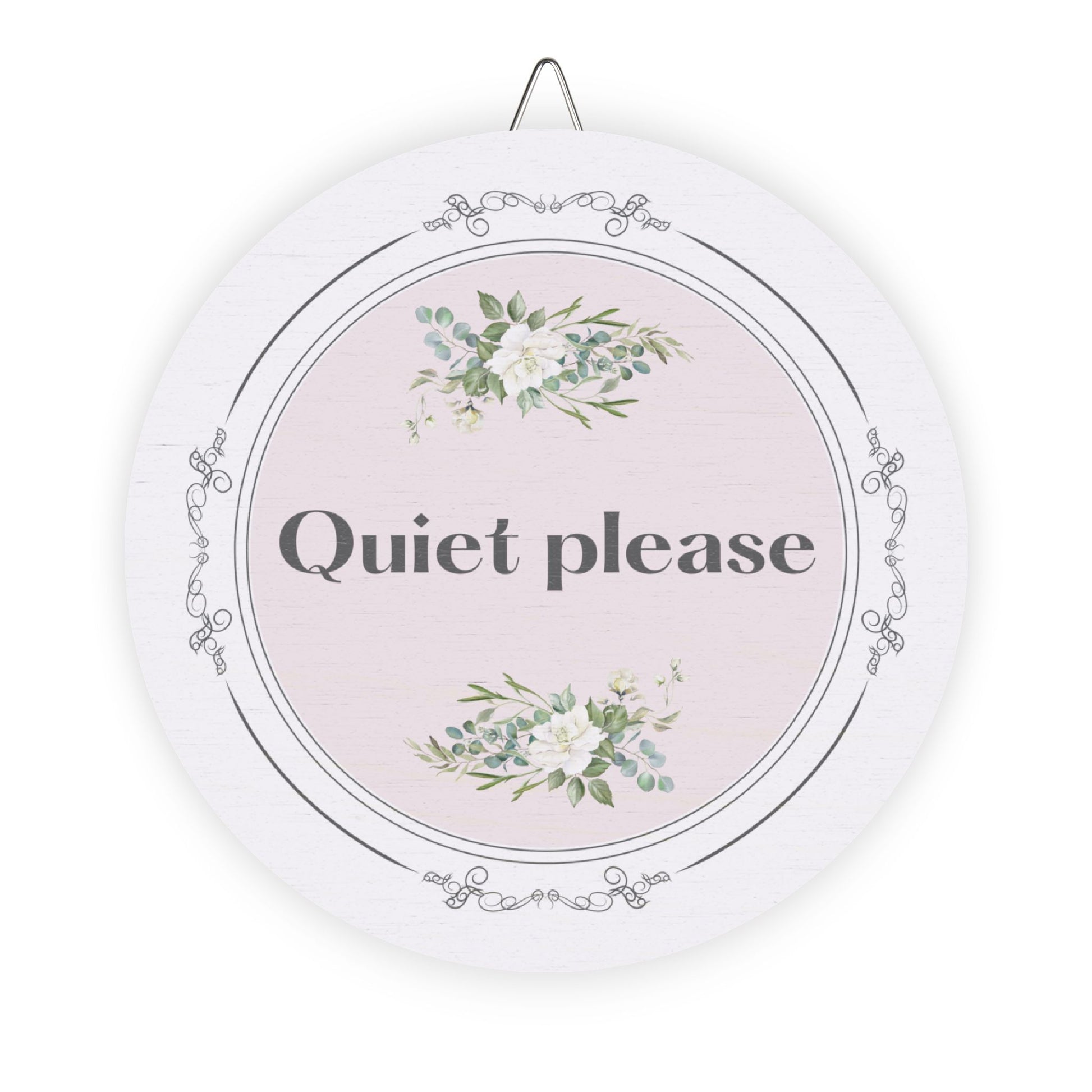 Quiet, please hanging wooden wall sign