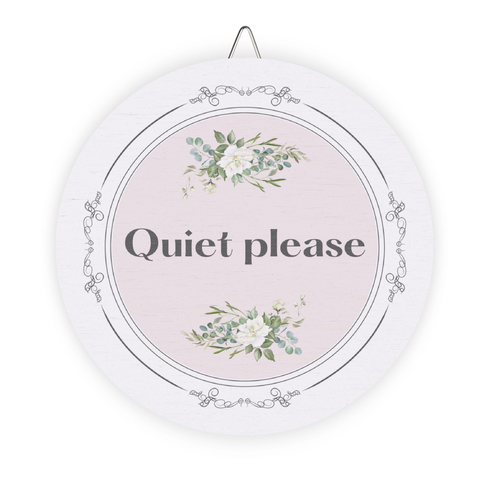 Quiet, please hanging wooden wall sign