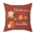 Chaleureux et douillet French Autumn Cozy Pillow, Fall Decorative Cushion for French home decor