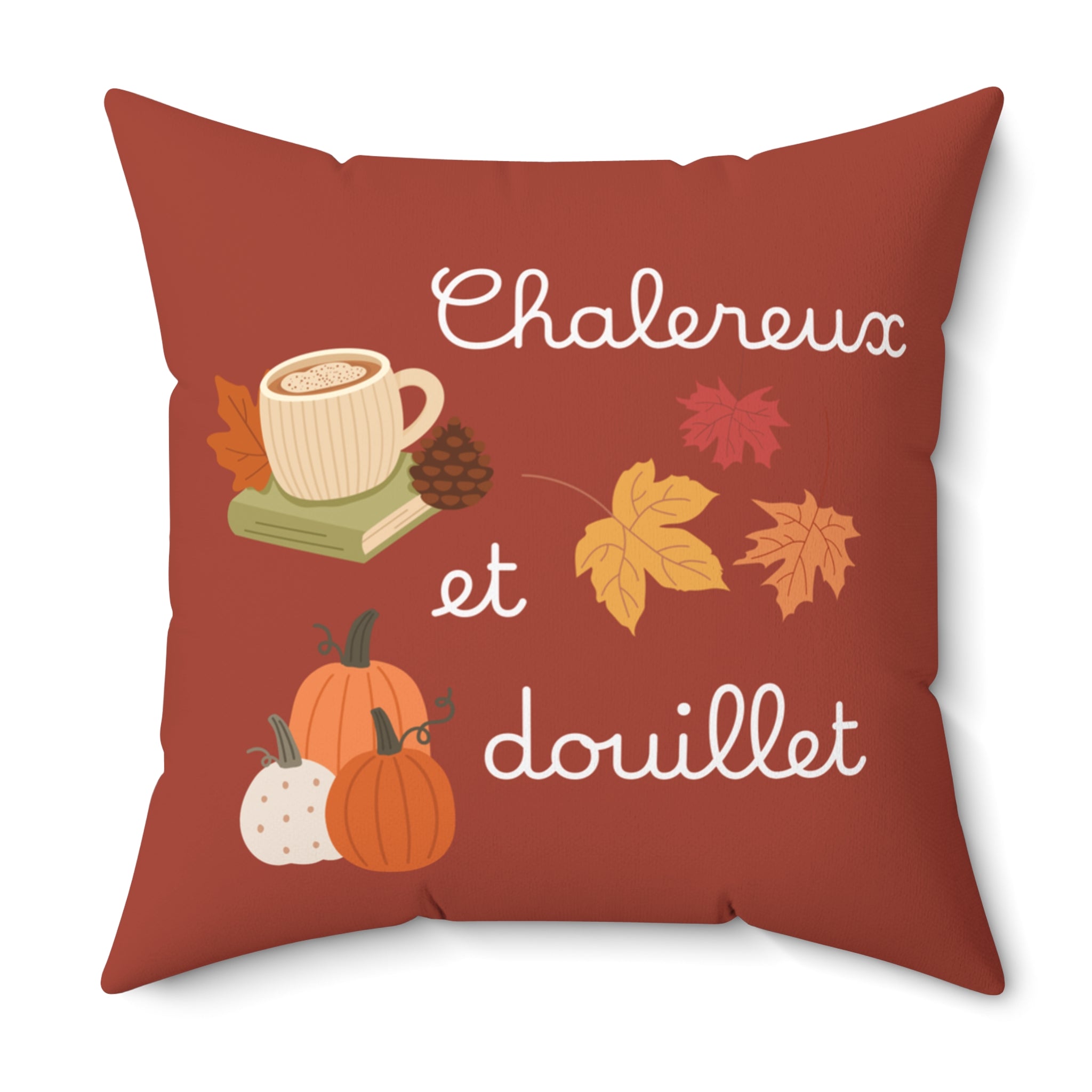 Chaleureux et douillet French Autumn Cozy Pillow, Fall Decorative Cushion for French home decor