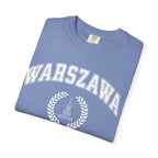 Warszawa Vintage Tee — Warsaw City Crest T-Shirt with Palace of Culture and Science graphic