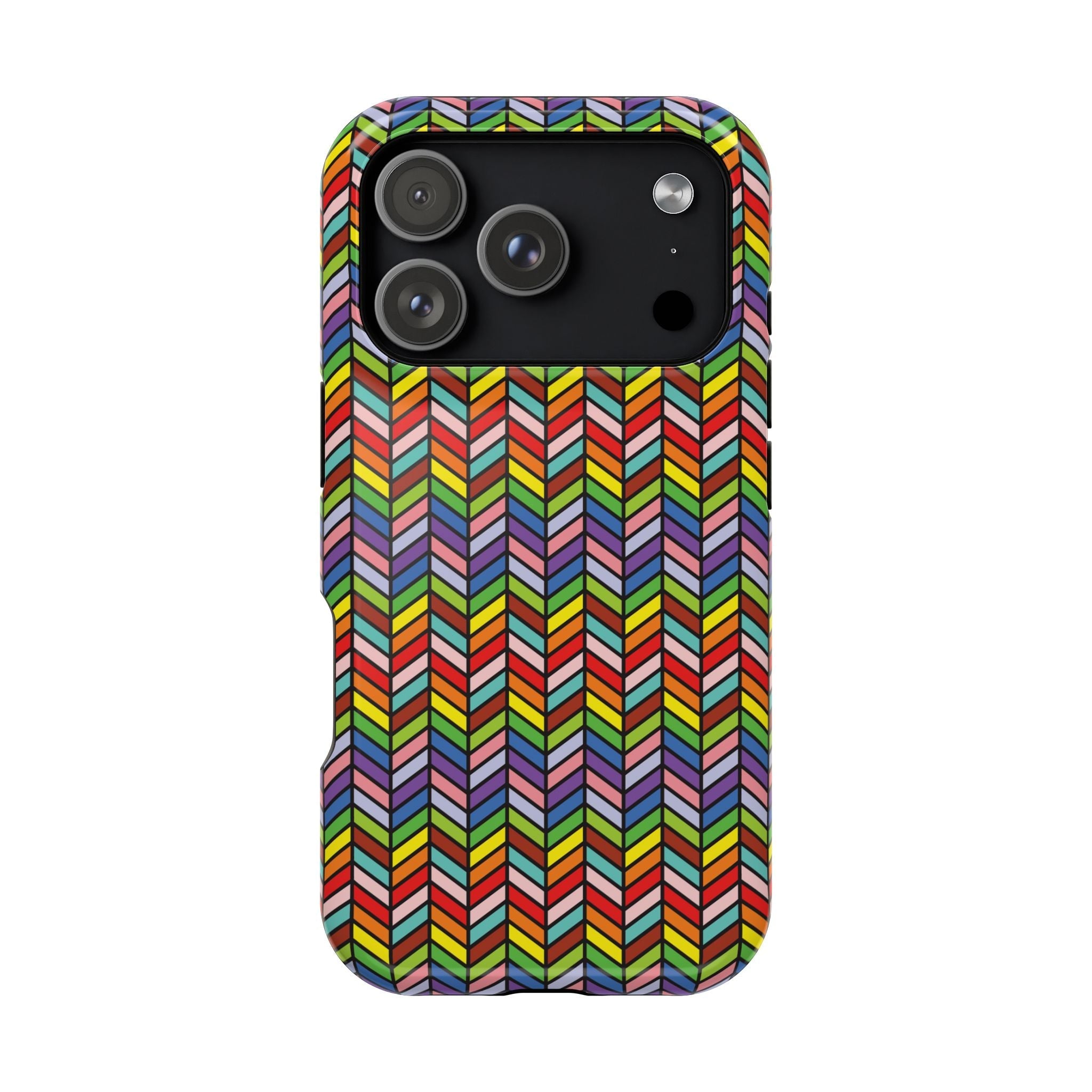 Bespattered Facade Rainbow Chevron Tiles Impact-Resistant Case