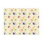 French Fruits Pattern Toddler Blanket, Banana, Kiwi, Grape, Strawberry by Printify