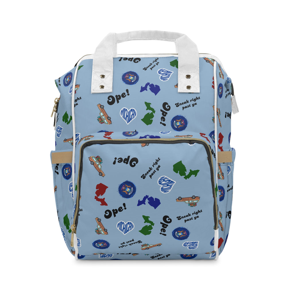 Light blue Michigander Multifunctional Diaper Backpack