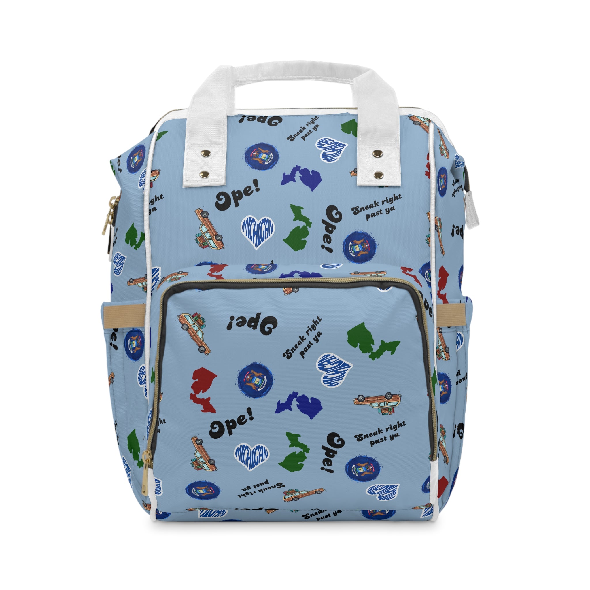 Light blue Michigander Multifunctional Diaper Backpack