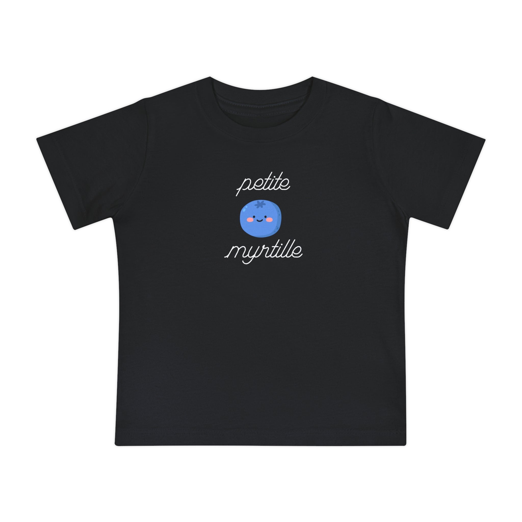 Petite Myrtille French Baby T-Shirt Cute Blueberry Graphic — Infant Short Sleeve Tee