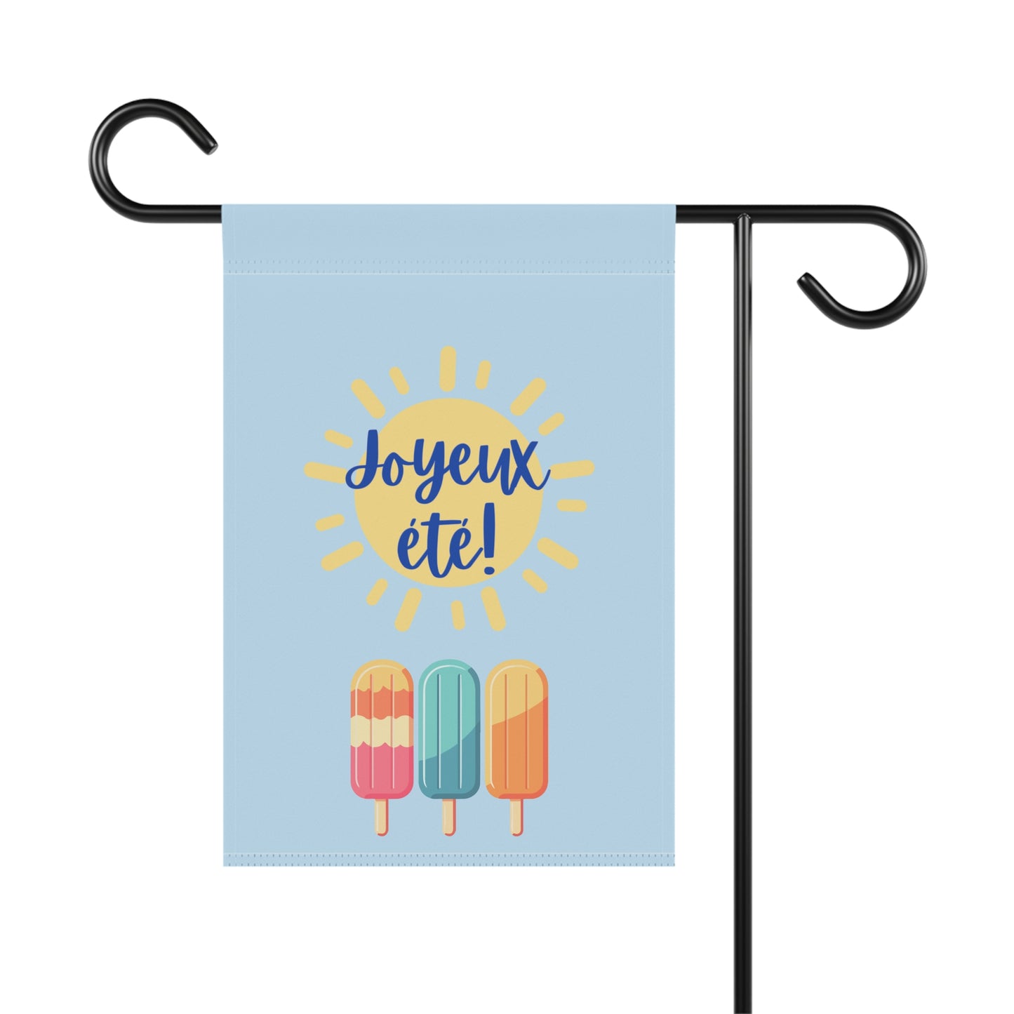 Joyeux été Summer Garden Banner, French Outdoor Decor for Gardens and Porches, Seasonal Home Decor, Patio Banner, drapeau de jardin français