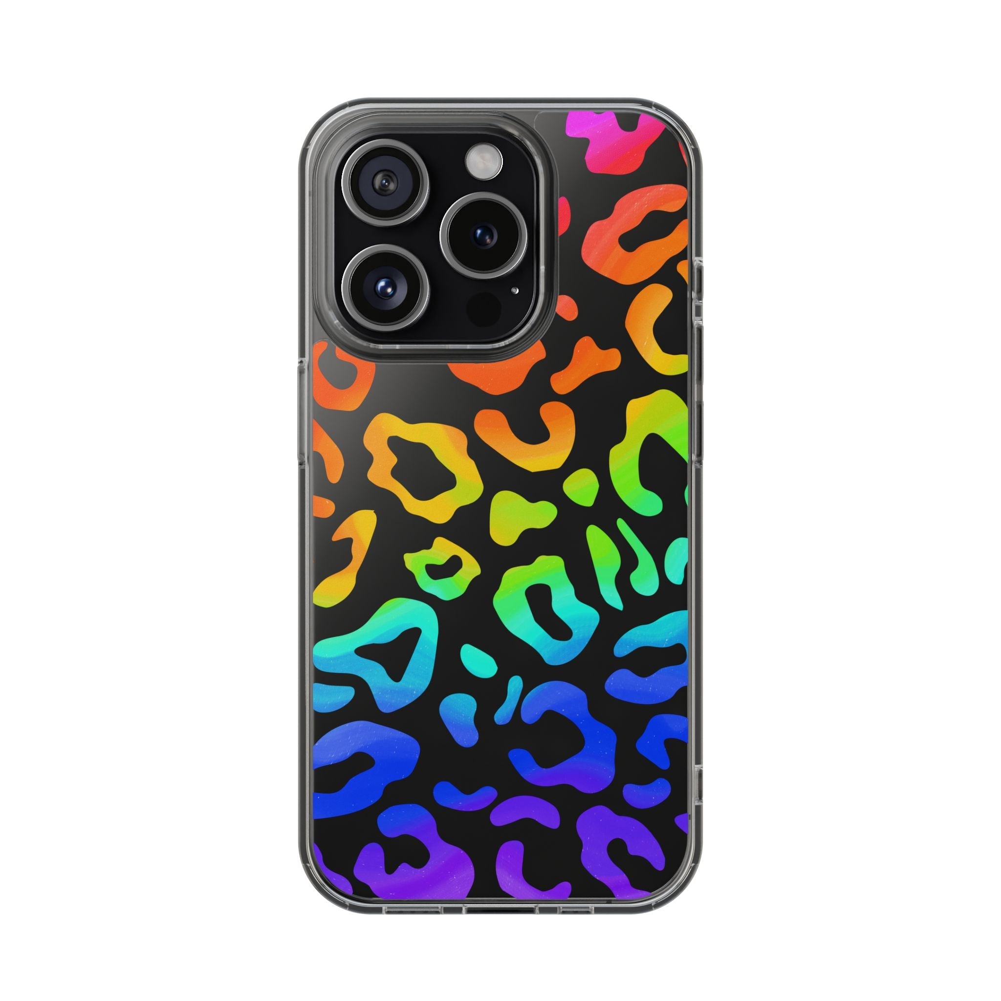 Bespattered Facade Watercolor Rainbow Leopard Clear Case