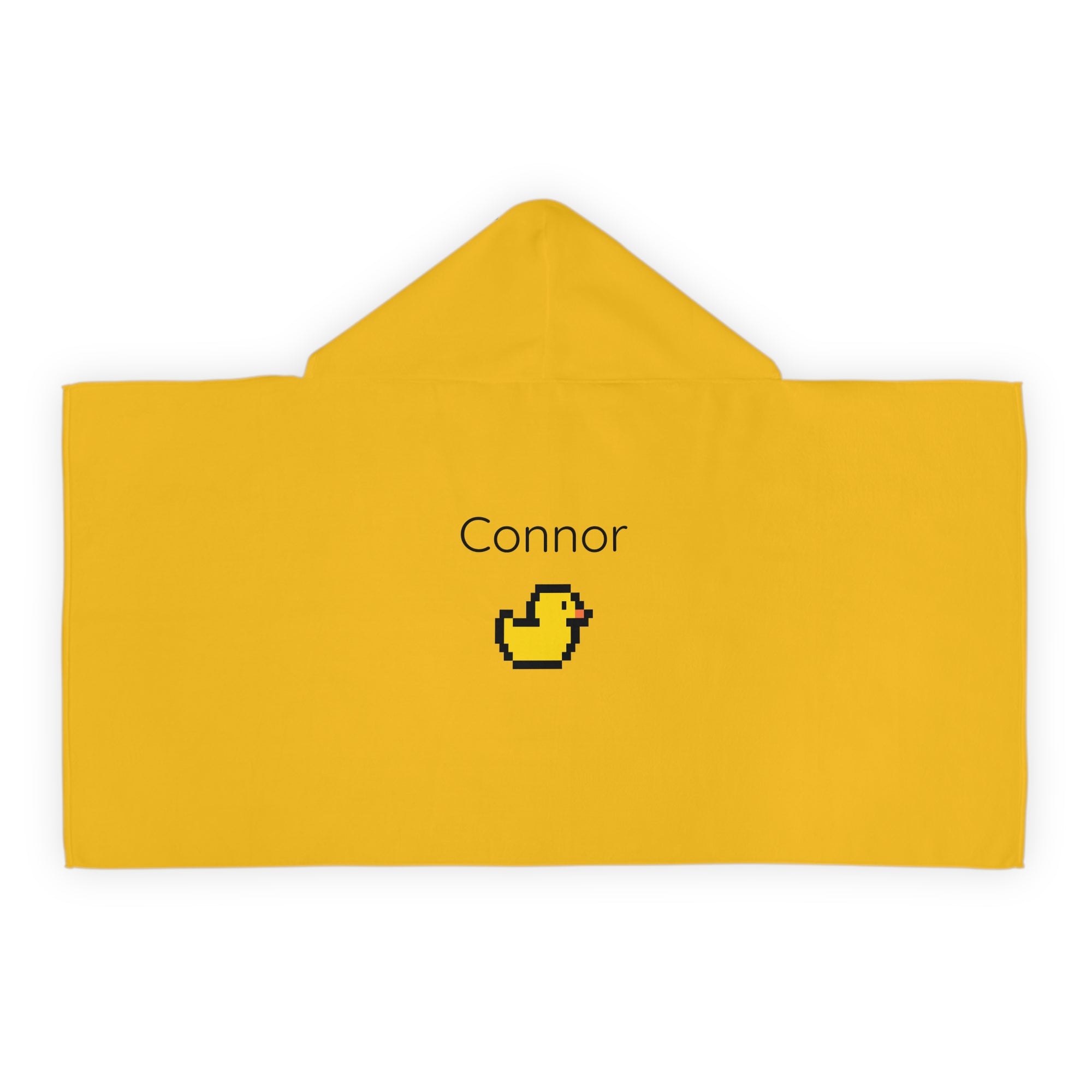 Kid's personalized ducky hooded bath towel