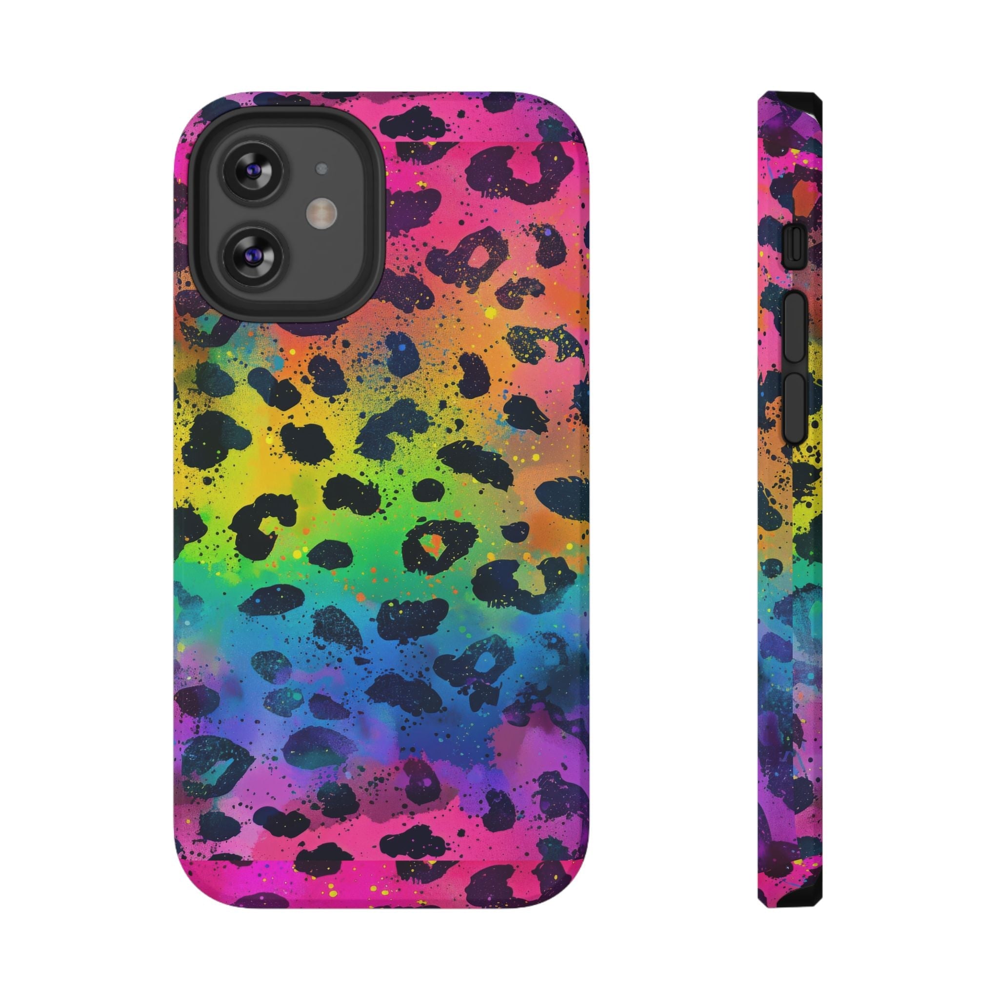 Bespattered Facade Neon Leopard Impact-Resistant Case