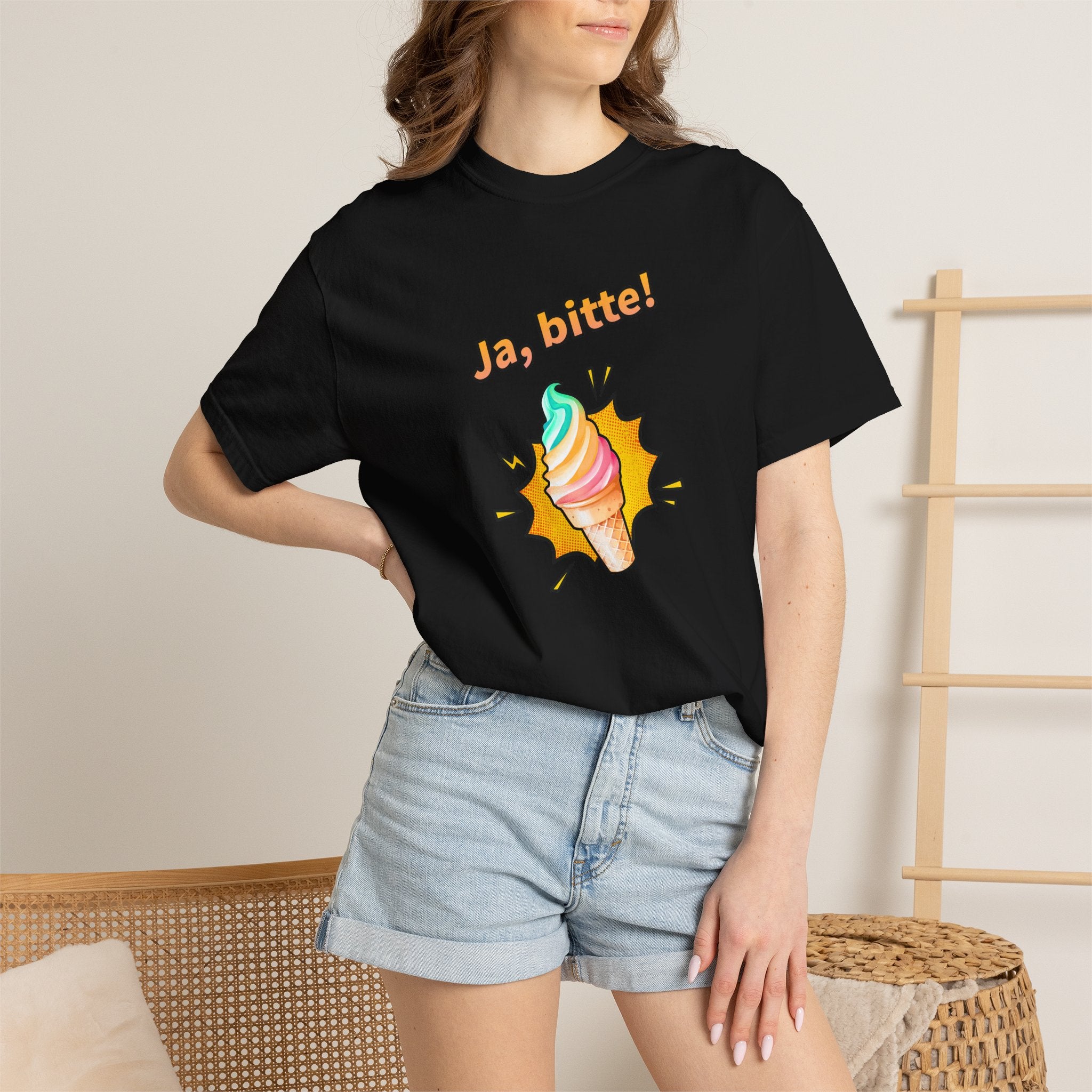 Ja Bitte! Rainbow Soft Serve Ice Cream German T-Shirt