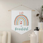 Life is beautiful Rainbow Pennant Wall Art by Printify
