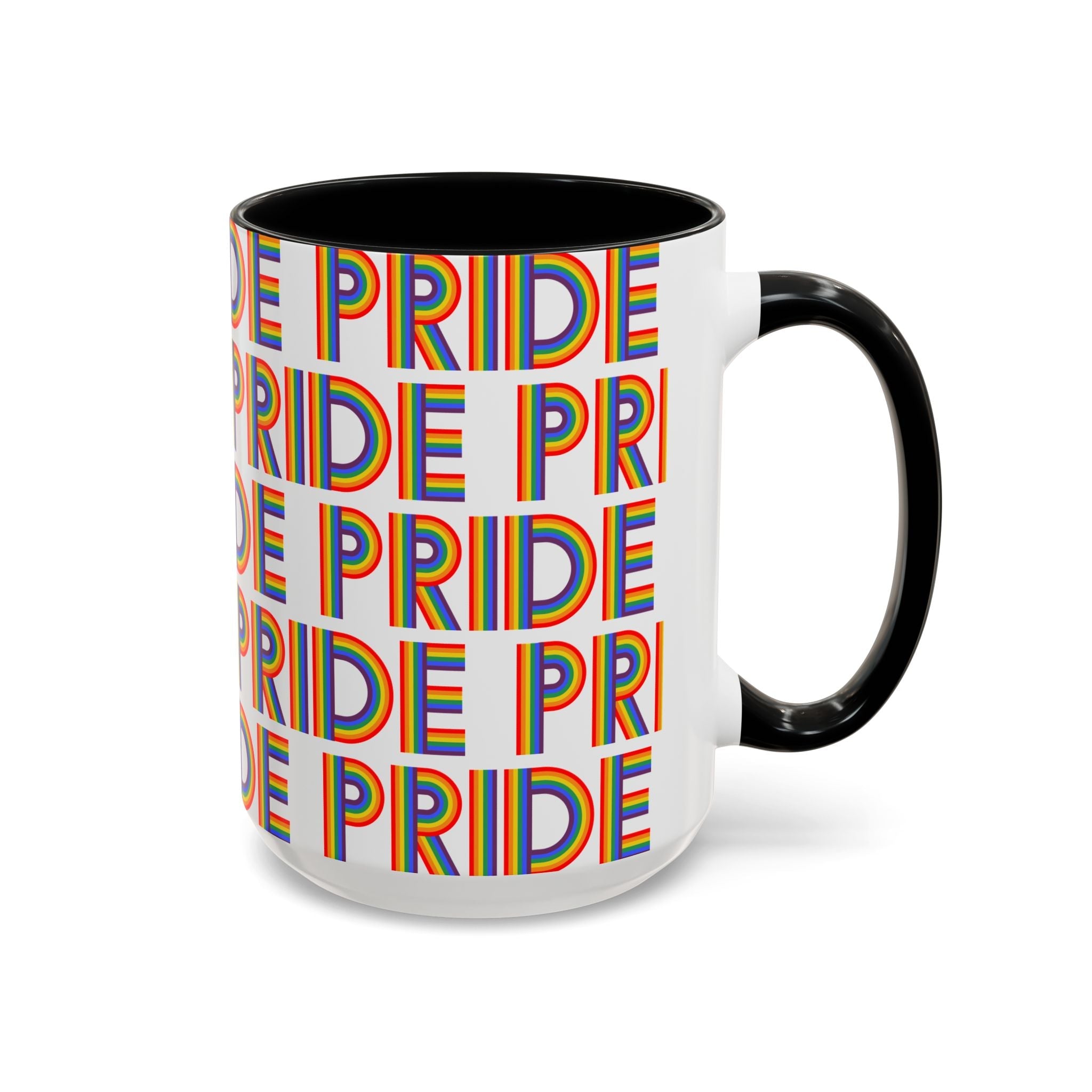 Bespattered Facade Pride Rainbow Ribbon Letters Mug | Eight Colors | 11oz or 15oz