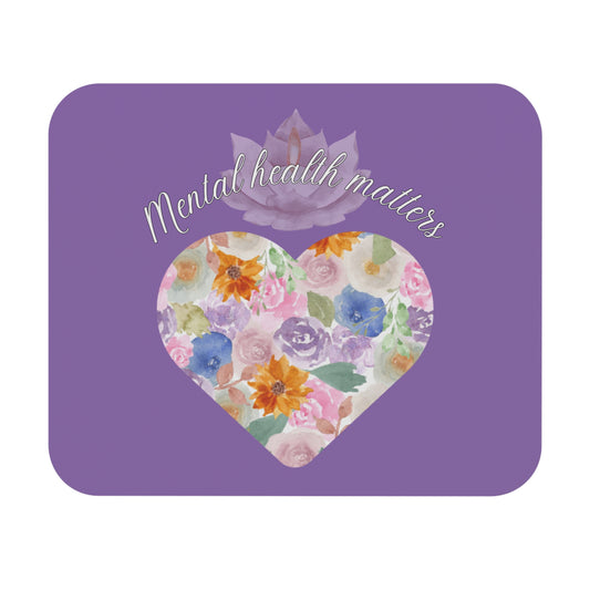 Mental Health Matters Mouse Pad (Rectangle), lilac background