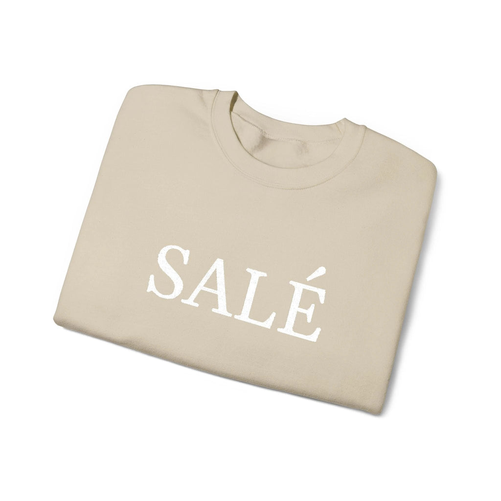 SALÉ (salty) embroidered French pun Text Crewneck Sweatshirt, Minimal French Word Graphic sweater for francophones by Printify