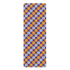 Talavera Sol Tile Pattern Rubber Yoga Mat, Mediterranean Geometric Design