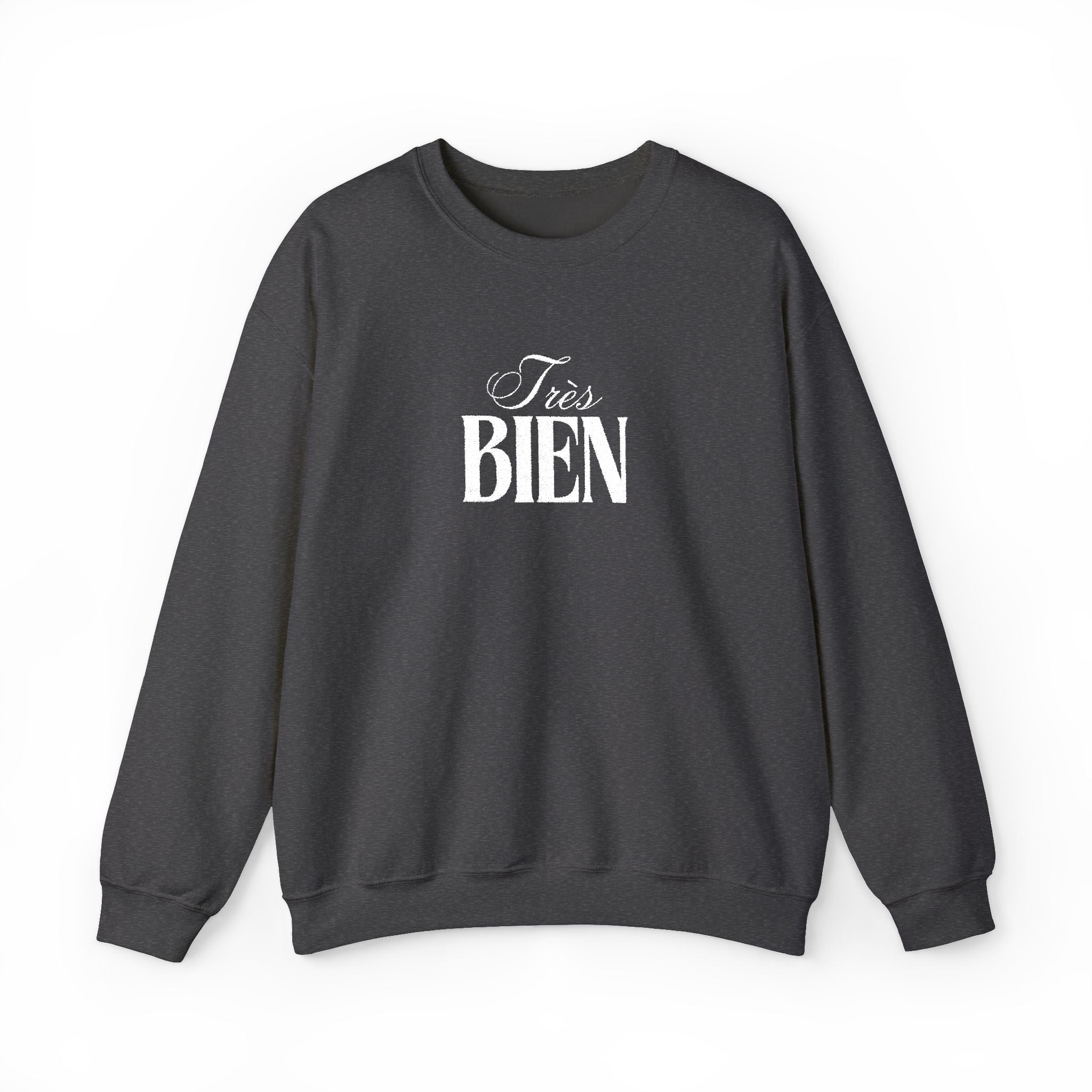 Embroidered Très Bien Sweatshirt -French Phrase Graphic Crewneck