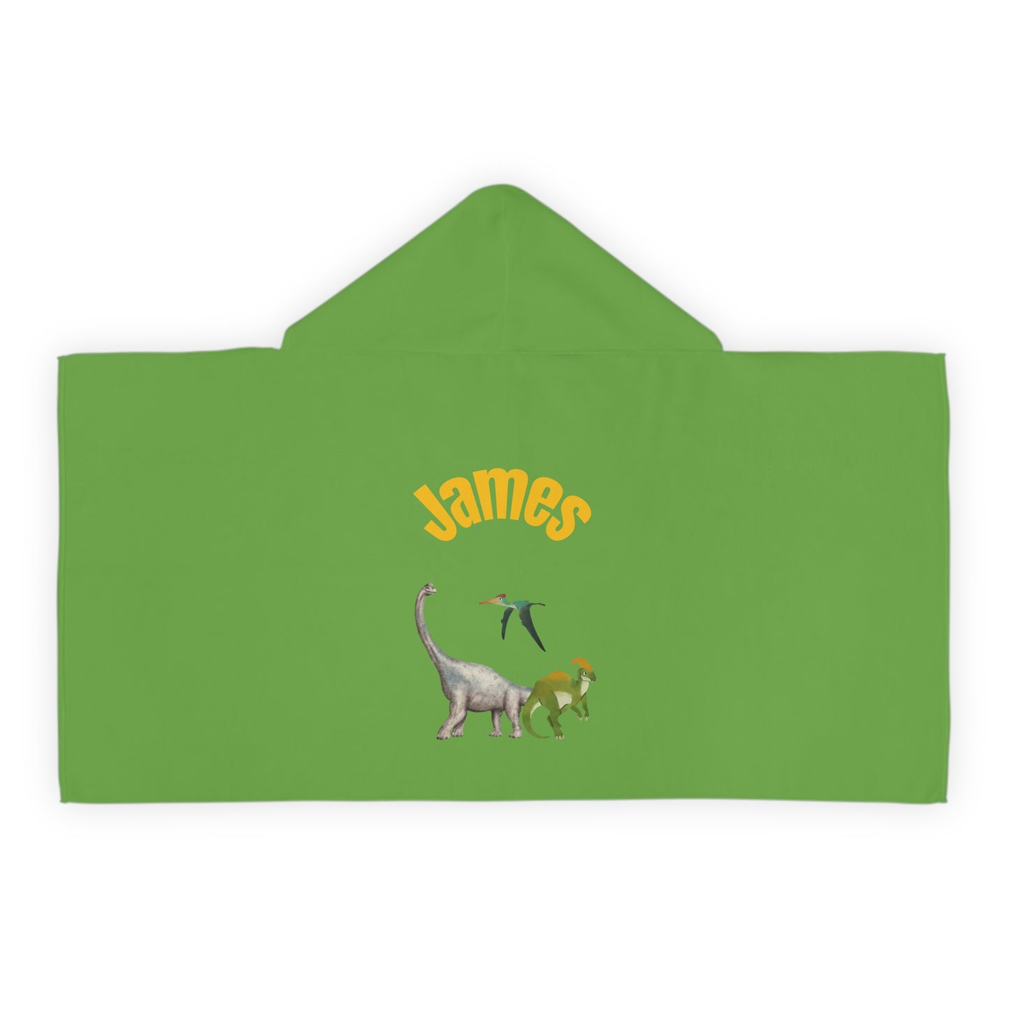 Kid's personalized dinosaur hooded bath towel