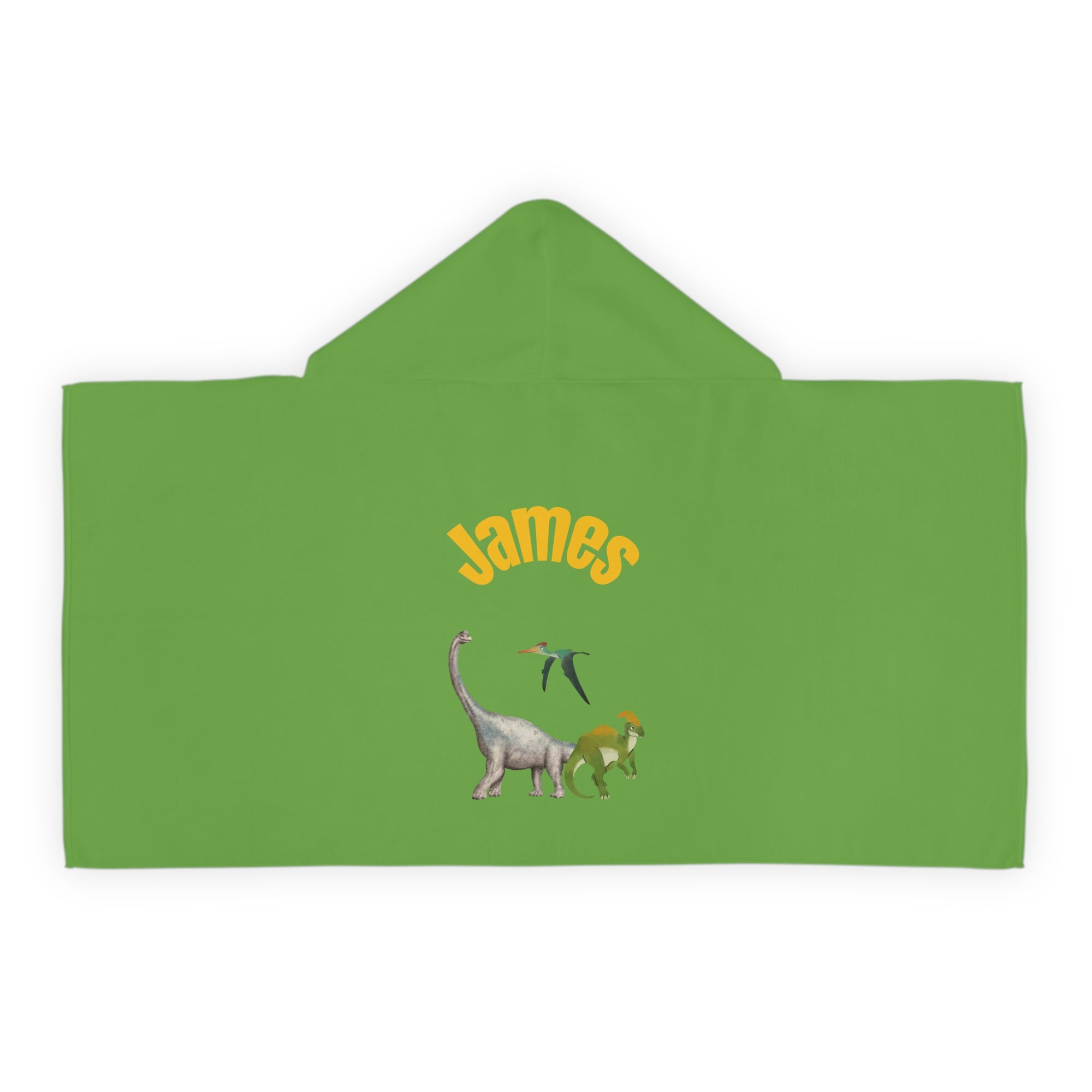 Kid's personalized dinosaur hooded bath towel