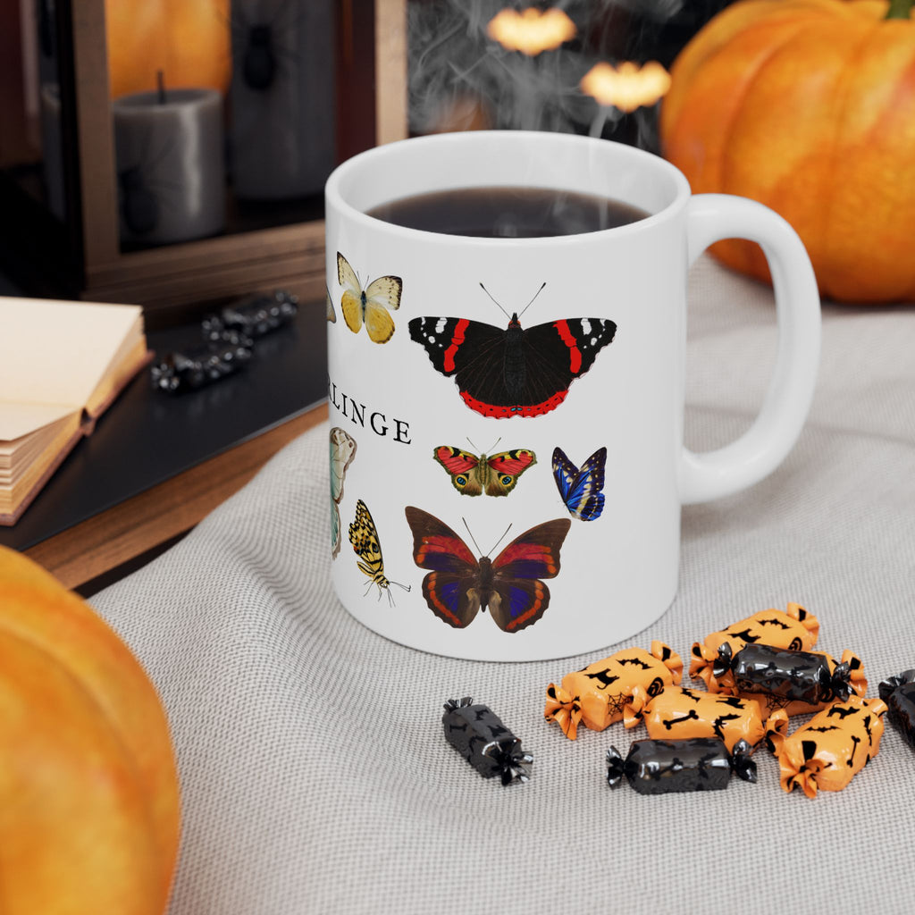 German Schmetterlinge vintage Butterfly Species Ceramic Mug — Vintage style Illustration (11oz & 15oz)