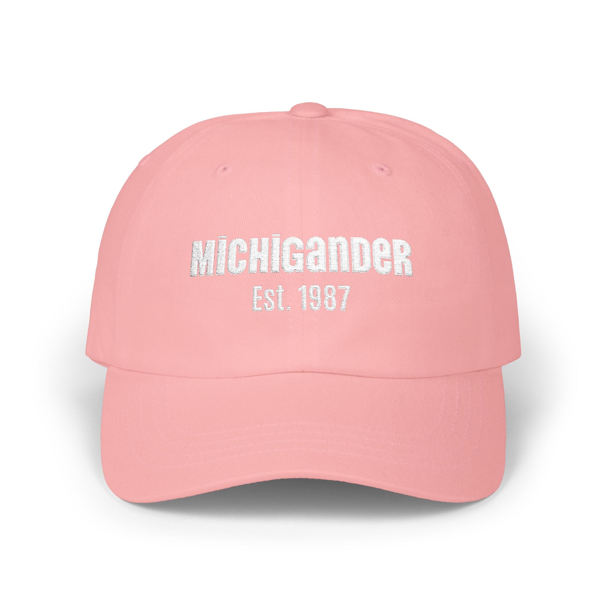 Customizable Michigander Est. 1987 Dad Cap, embroidered