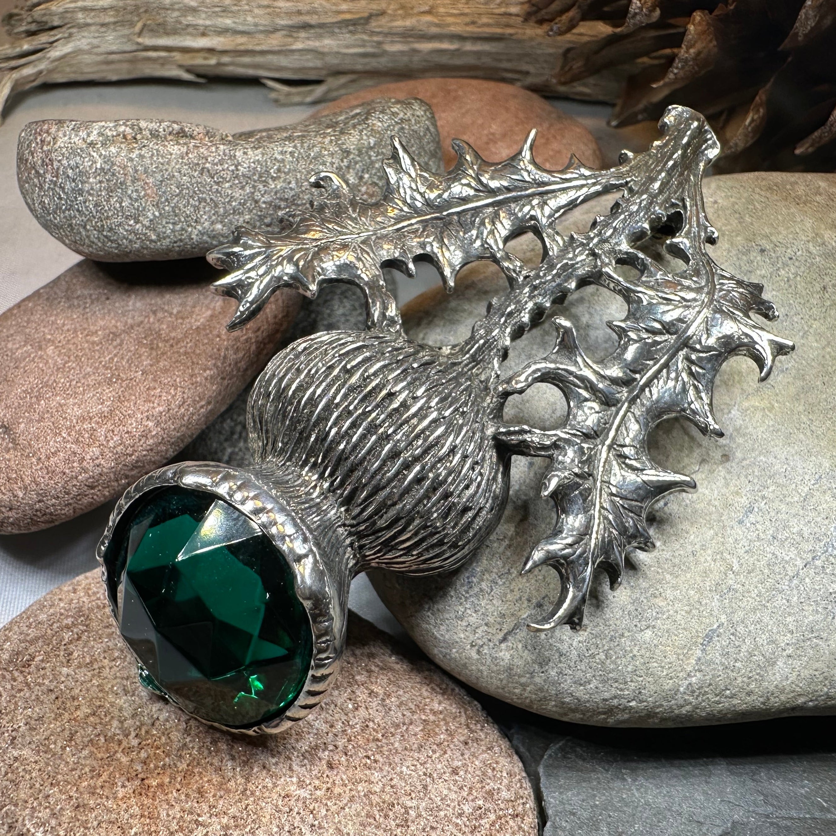 Bold Scottish Thistle Brooch