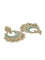 Shoshaa Sea Green & Gold-Polished Classic Chandbalis