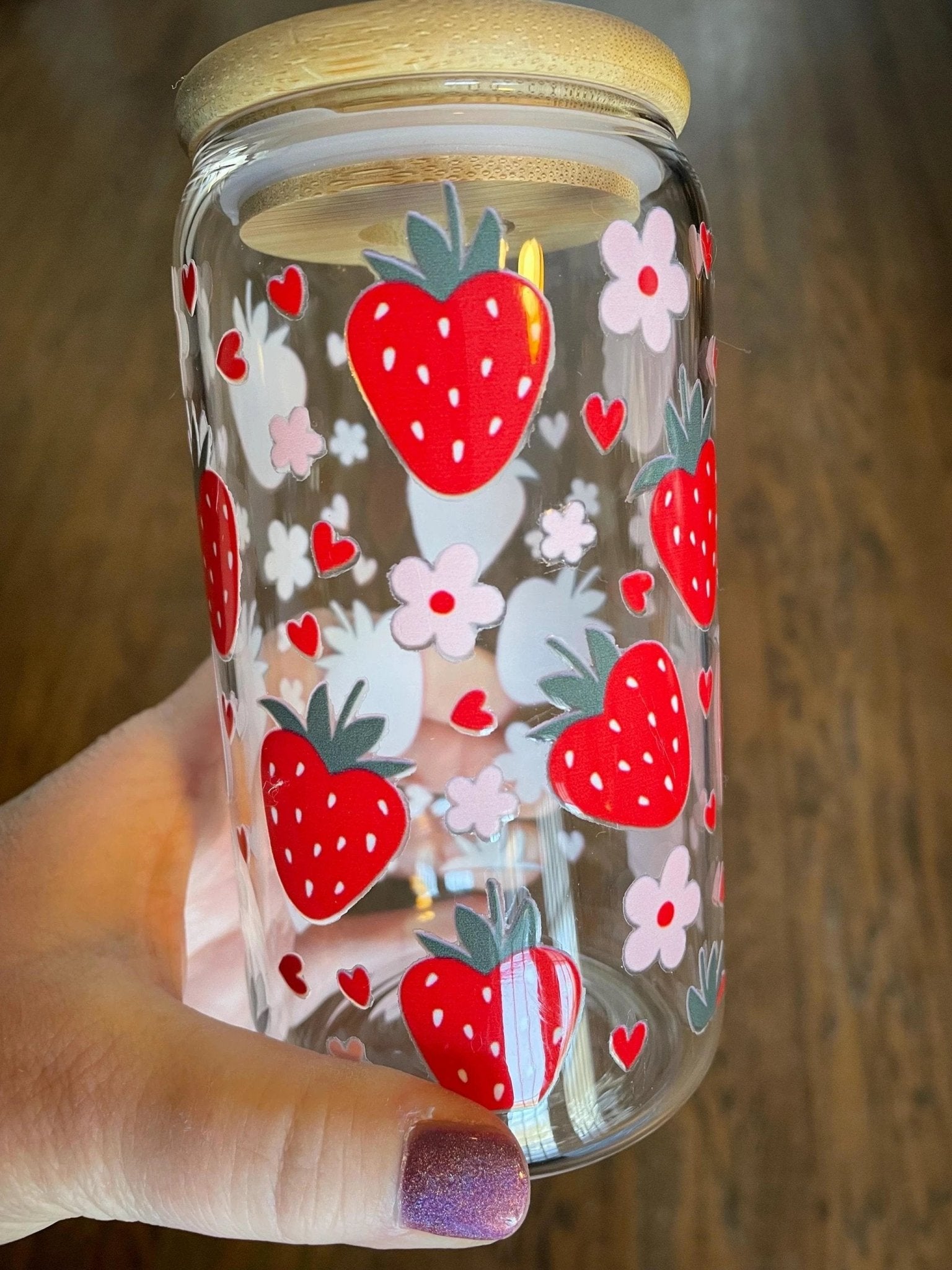 16oz Glass Cup with Lid & Straw by Parker + Kay Creative
