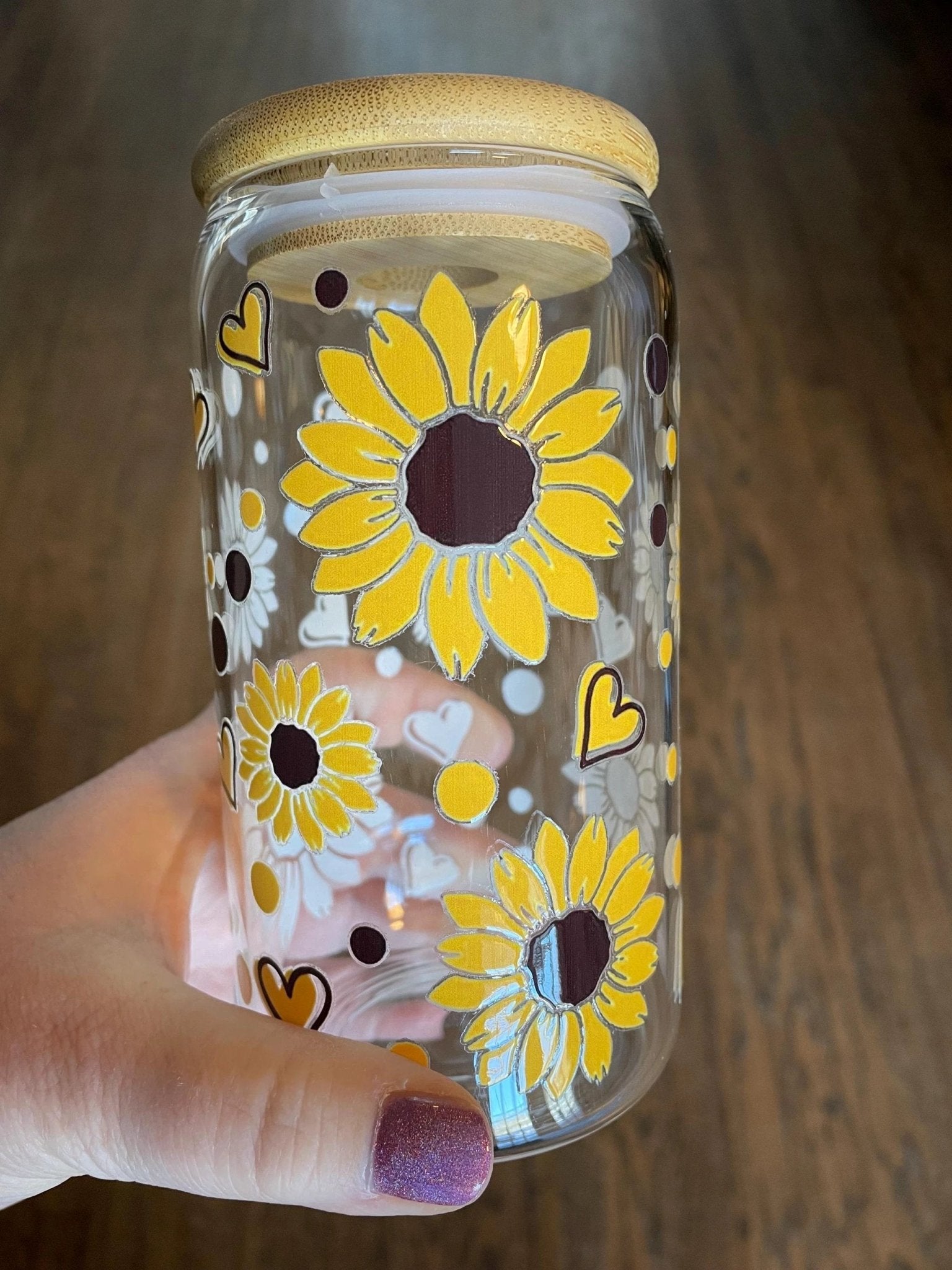16oz Glass Cup with Lid & Straw by Parker + Kay Creative